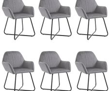 Dining Chairs 6 pcs Grey Velvet