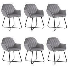 Dining Chairs 6 pcs Grey Velvet