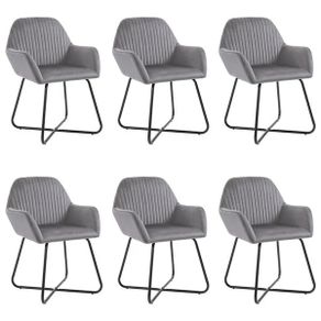 Dining Chairs 6 pcs Grey Velvet