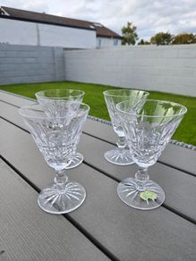 Vintage Waterford Crystal Tramore Pattern Small Wine Glasses