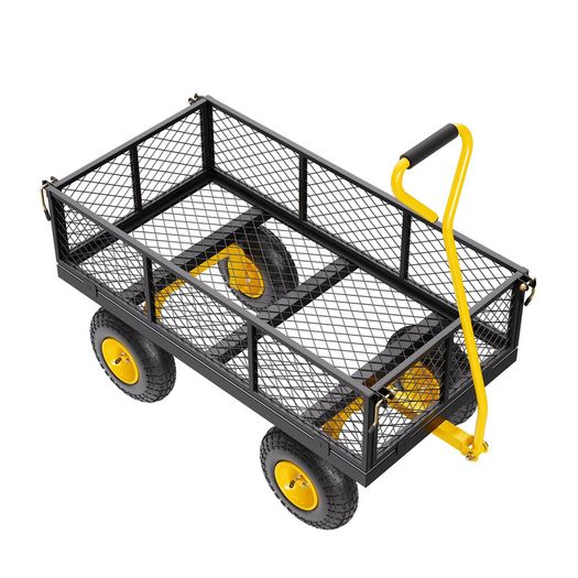 Steel Garden Cart 900lb Capacity Heavy Duty Yard Wagon Cart 10in Tires