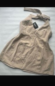 halter neck mini dress