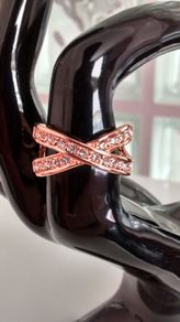 Rose Gold Plated Austrian Crystal Cross Ring