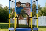 142cm Trampoline for Kids, Toddler Mini Trampoline, 60 kg Capacity Indoor Outdoor Play Toys with Enclosure Net, Easy to Assemble, Christmas Toys Birthday Gifts for Girls Boys
