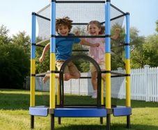 142cm Trampoline for Kids, Toddler Mini Trampoline, 60 kg Capacity Indoor Outdoor Play Toys with Enclosure Net, Easy to Assemble, Christmas Toys Birthday Gifts for Girls Boys