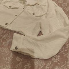 Ladies Cropped White Jacket