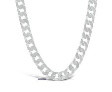 Sterling Silver Flat Square Curbed Men's Necklace