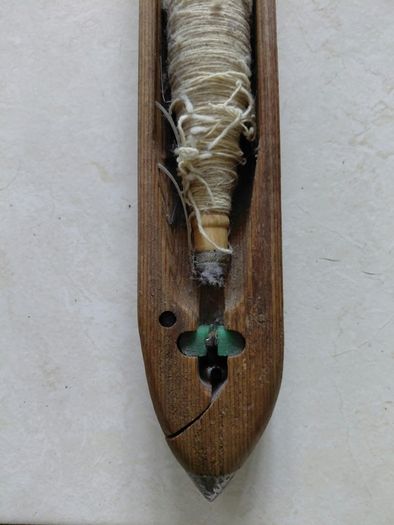 Antique wooden weaving boat shuttle