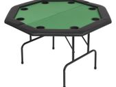 8-Player Folding Poker Table 2 Fold Octagonal Green