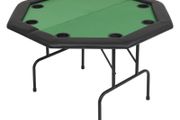 8-Player Folding Poker Table 2 Fold Octagonal Green