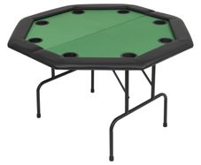 8-Player Folding Poker Table 2 Fold Octagonal Green