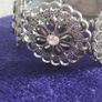 Vintage bracelet in silver tone with rhinestones. Image 5
