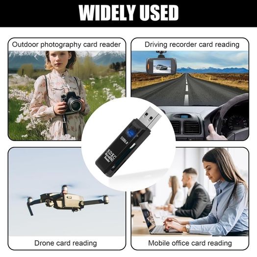 New SD Card Reader USB 3.0 SD Card Reader Memory Card Adapter External Memory Card Readers High-Speed 5Gbps Portable Reading Simultaneously for SD TF SDXC SDHC MMC Micro SDXC/SD/SDHC Cards