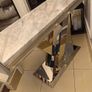 Console table pure marble and chrome stand immaculate condition Image 3