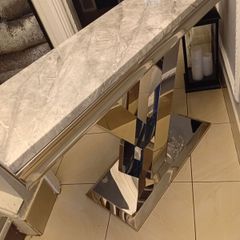 table  console table solid marble and chrome