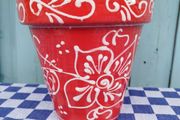 Hand painted Ceramic plant pot