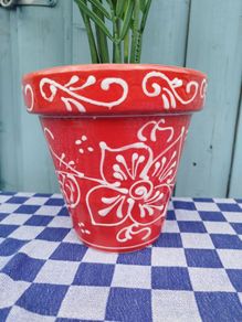 Hand painted Ceramic plant pot