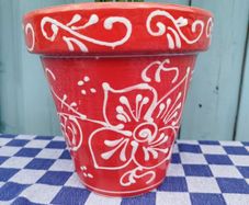 Hand painted Ceramic plant pot