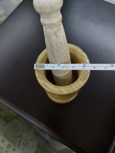 Natural Wood Wooden Mortar And Pestle Set