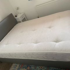 Double bed with gas lift storage including new mattress