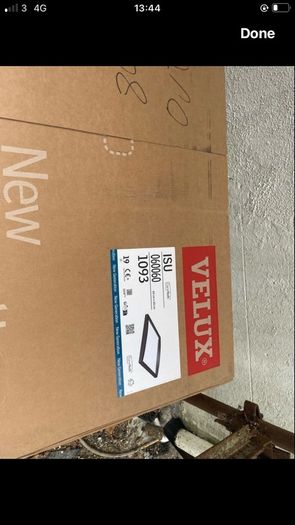 Velux 60cmx60cm curved glass rooflight for flat roof