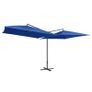 Double Parasol with Steel Pole 250x250 cm Azure Blue Image 3