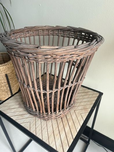 Mid Century Whicker Waste Paper Bin