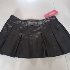Shein Icon Black Faux Leather Skirt / Skort - New with Tags