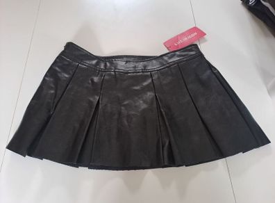 Shein Icon Black Faux Leather Skirt / Skort - New with Tags