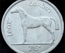 [#168] - Ireland 1967 | Irish 2s6d | Irish Half Crown | Horse | KM.16a | EF