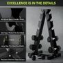 5-Tier Dumbbell Rack Heavy Duty Steel Weights Storage Dumbbell Stand, Dumbbell Tree Stand Weights Holder for Home Gym Image 3