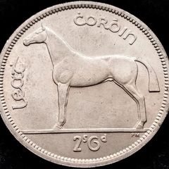 [#327] - Ireland 1964 | Irish 2s6d | Irish Half Crown | Horse | KM.16a