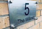 Custom Made Modern House Sign Plaque Door Number Street Glass Effect Acrylic Aluminium With Your Name And Number