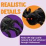 6.5ft Halloween Hairy Spider Outdoor Decorations,Light-up LED Eyes Scary Giant Spider Fake Large Spider Hairy Spider Props for Halloween Yard Decorations Party Outdoor and Outdoor Decor, Black Image 4