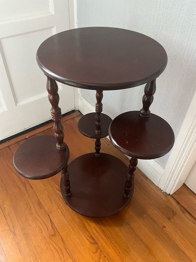 Vintage Mahogany Tiered Plant Stand