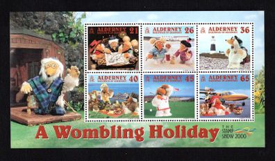 2000 Alderney A Wombling Holiday (Characters from children's television programme) Commemorative Stamp Miniature Sheet Mint Never Hinged (MNH)