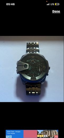 Armani Diesel Men's BAMF Gold-Tone Watch  damaged does not work for parts