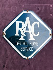 Vintage enamel RAC Get Your Home Service sign