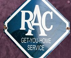 Vintage enamel RAC Get Your Home Service sign