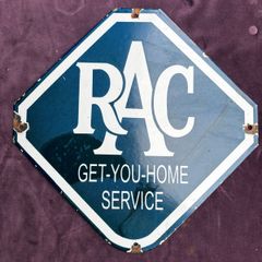 Vintage enamel RAC Get Your Home Service sign