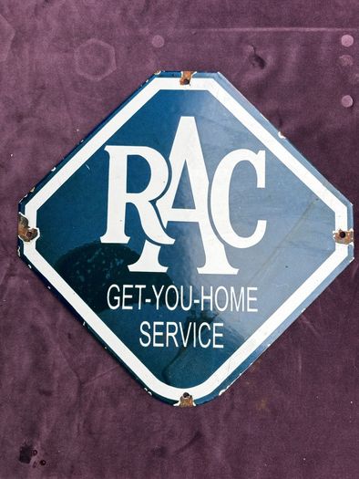 Vintage enamel RAC Get Your Home Service sign