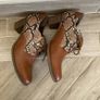 Rieker Antistress Brown & Snakeskin Lace-Up Heeled Oxfords Size 41 Image 4