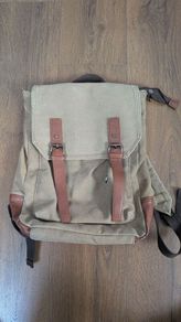 Canvas and leather backpack