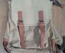 Canvas and leather backpack