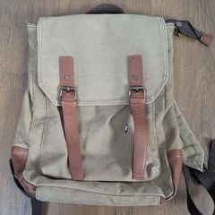 Canvas and leather backpack