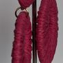 Hot Pink Raffia Woven Stud Hollow Out Woven Hoop Earrings Image 4