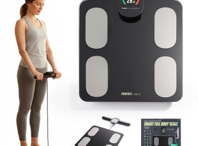 Phoenix Fitness Smart Body Composition Scale Bluetooth Digital BMI & Body Fat Analyzer with 29 Metrics USB-C