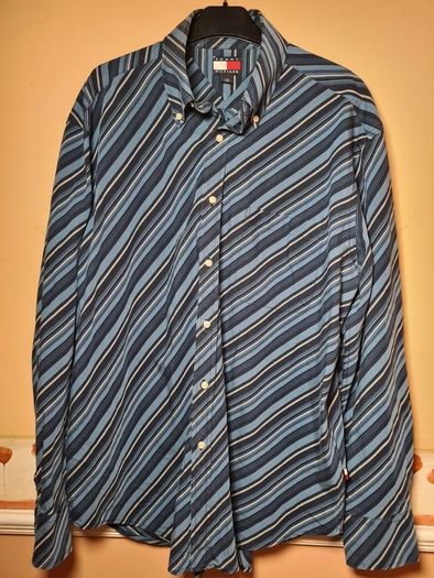mens Tommy Hilfiger striped shirt Size Large navy