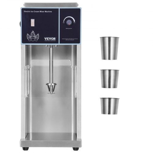 Ice Cream Blender, 400W High-Speed Ice Cream Maker Mixer Stir Machine 4200RPM, Stepless Speed Adjustment, 304 Stainless Steel Ice Cream Shaker, 3 Hand Cups, Make Various Flavors of Ice Cream