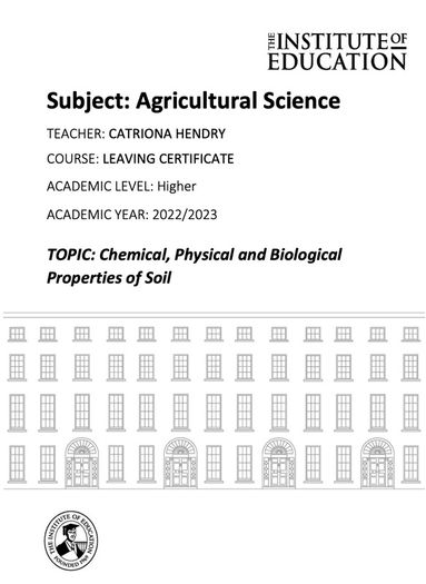 Leaving Cert Ag Science Institute Notes
